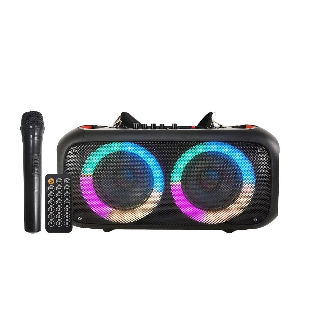 NDR-Q68 Dual 6.5 inch Horn Portable RGB LED Bass Bluetooth Speaker