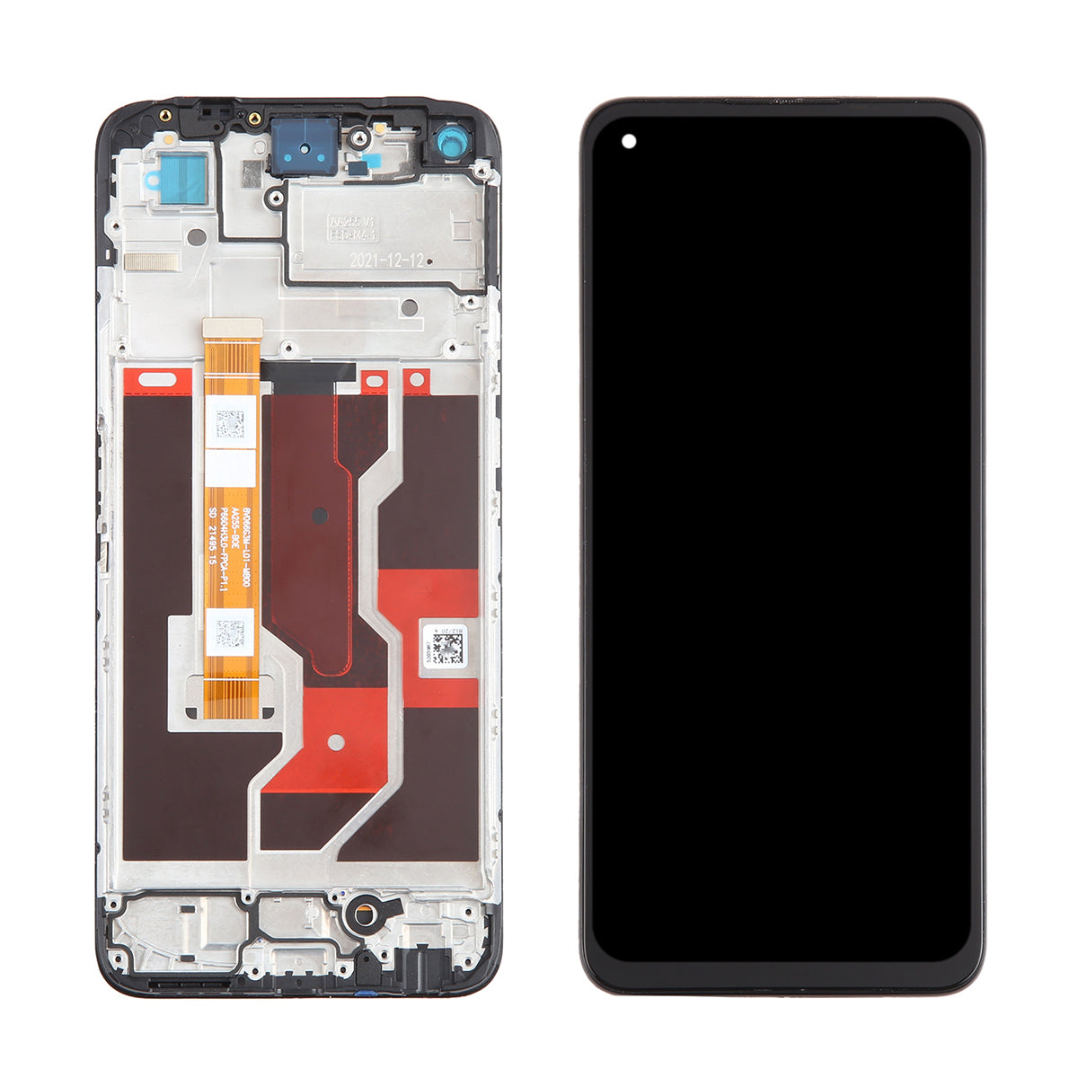For Oppo A76 4G LCD Screen Digitizer Full Assembly Replacement With Black Frame-www.firsthelptech.ie