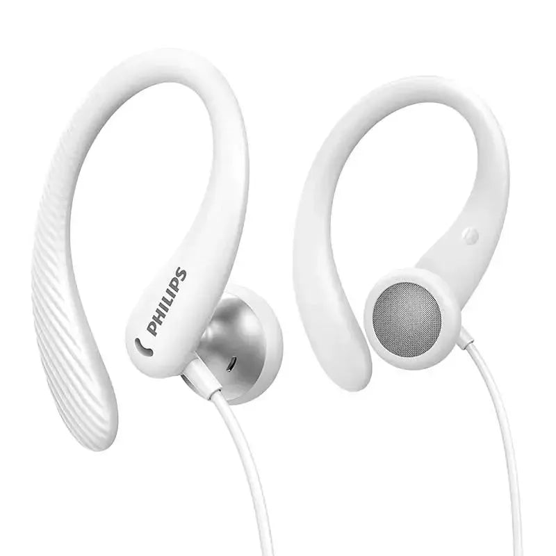 PHILIPS A1105WT In-Ear Sports Wired 3.5mm Headphones With Ear Hooks White