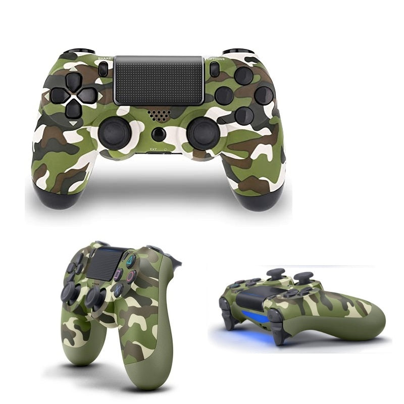 Double Motor Vibration 4 Wireless Bluetooth Remote Controller Green Camouflage