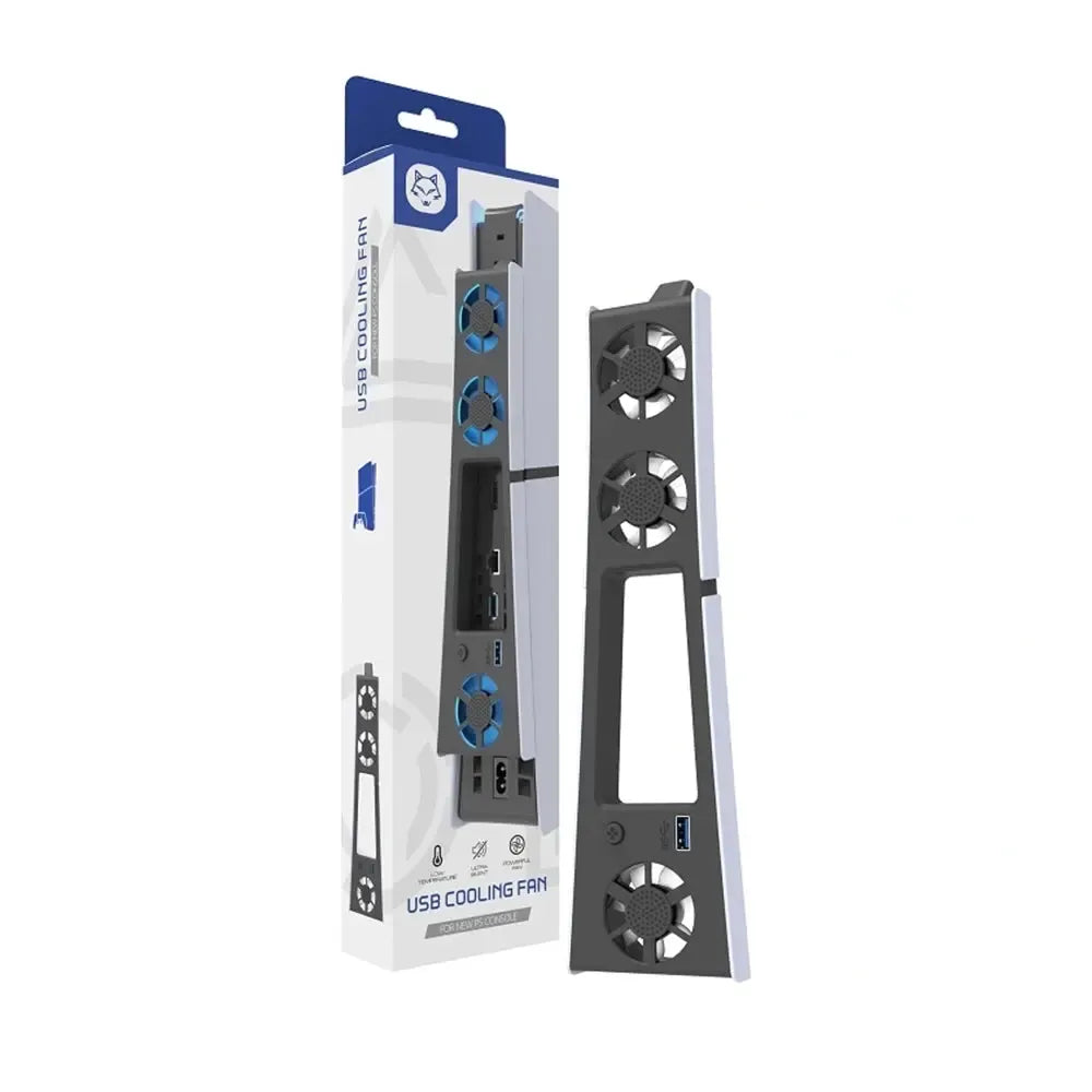 PS5 USB Cooling Fan with LED – 3-Fan Cooling System for PlayStation 5 Digital & Disc