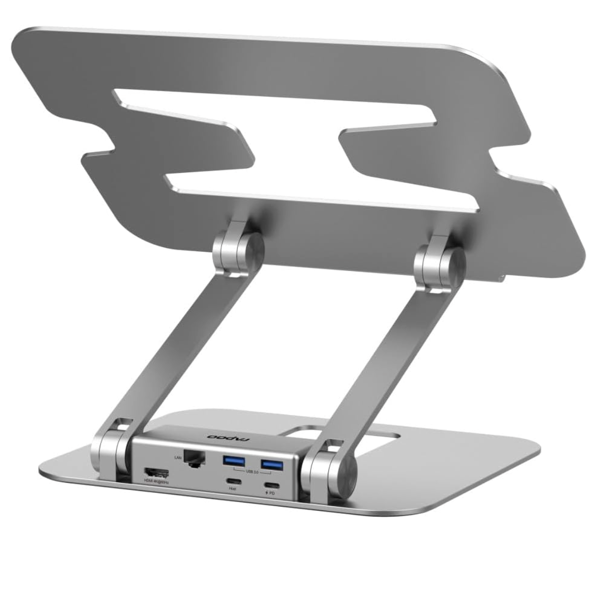 Rapoo USC-5001 Laptop Stand With Magnetic 5-In-1 USB-C Multiport Hub Silver