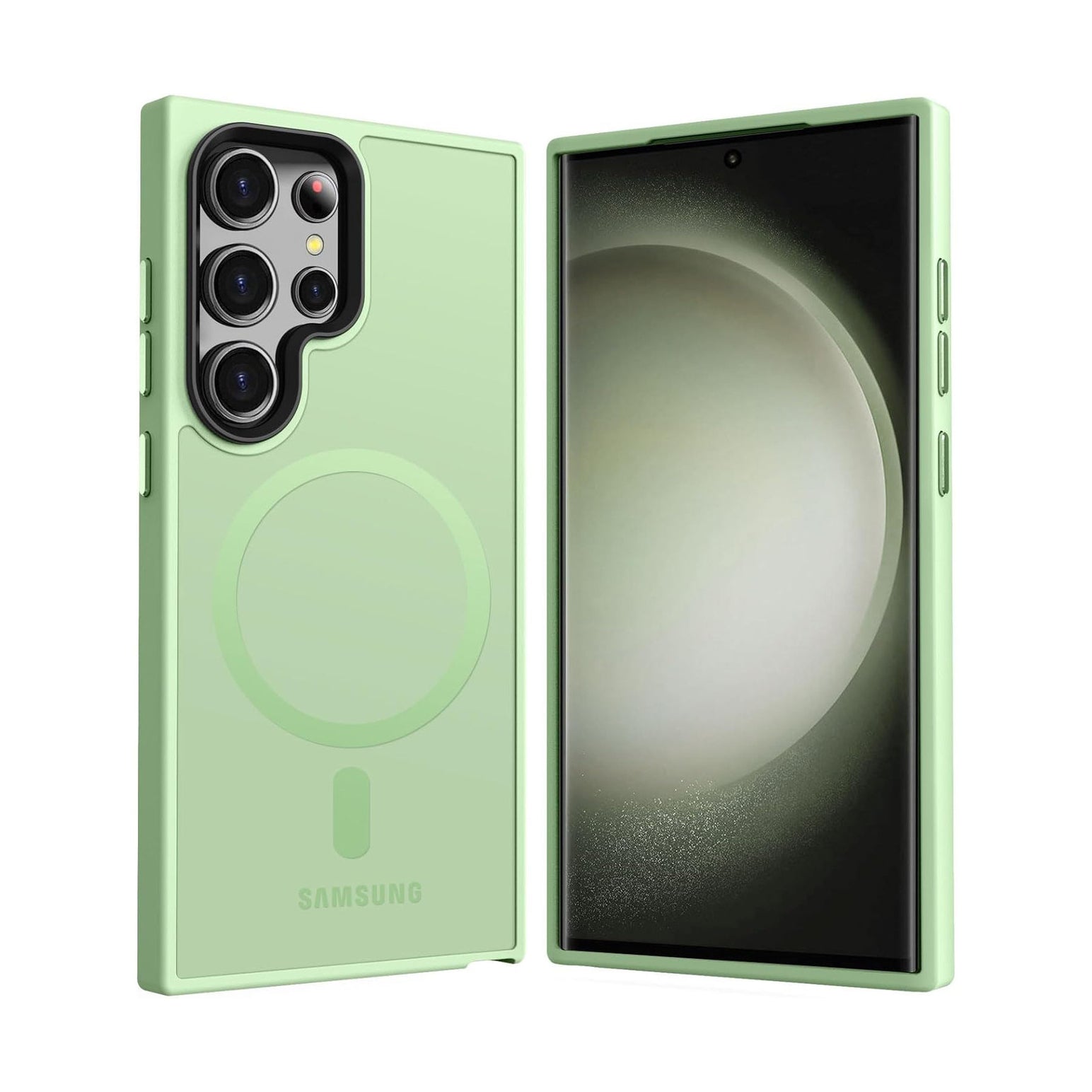 For Samsung Galaxy S24 Ultra Skin-Feel Magnetic Magsafe Case Green