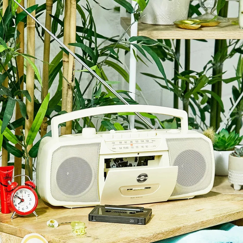 SCR315s Stereo Portable Cassette Player & FM Radio - Beige