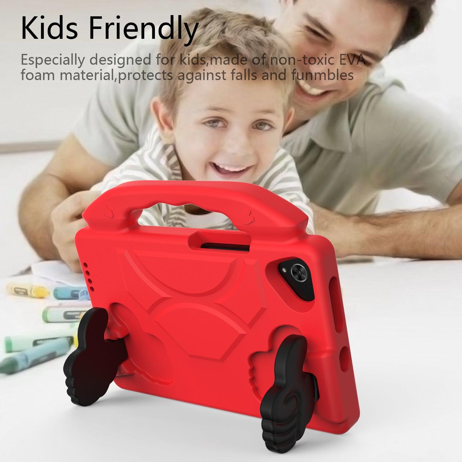 For Samsung Galaxy Tab A9 Kids Friendly Case Shockproof Cover With Thumbs Up - Red-www.firsthelptech.ie