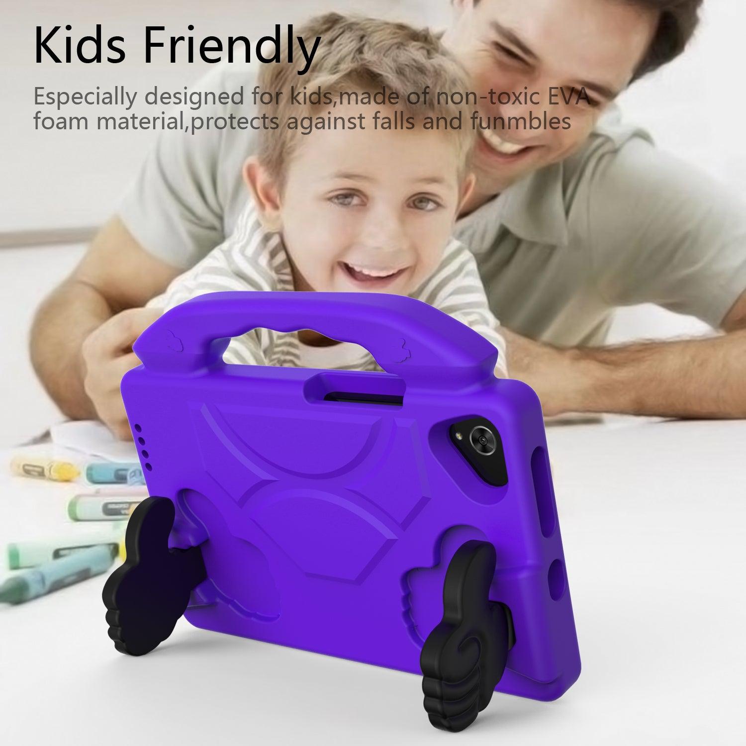 For Samsung Galaxy Tab A9 Kids Friendly Case Shockproof Cover With Thumbs Up - Purple-www.firsthelptech.ie