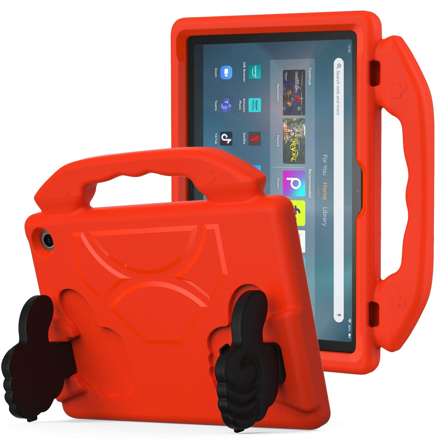 For Amazon Fire HD 10 2023 13th Gen Kids Case Shockproof Cover With Stand - Red-www.firsthelptech.ie