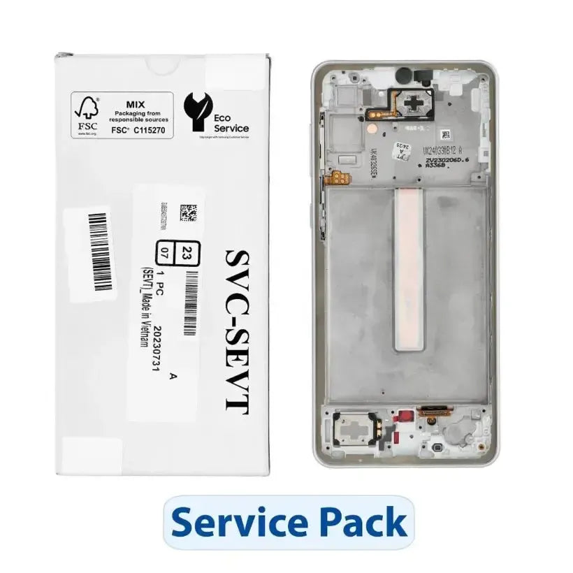 Samsung Galaxy A33 5G SM-A336 Display Screen Replacement Assembly with Frame White | Original Service Pack