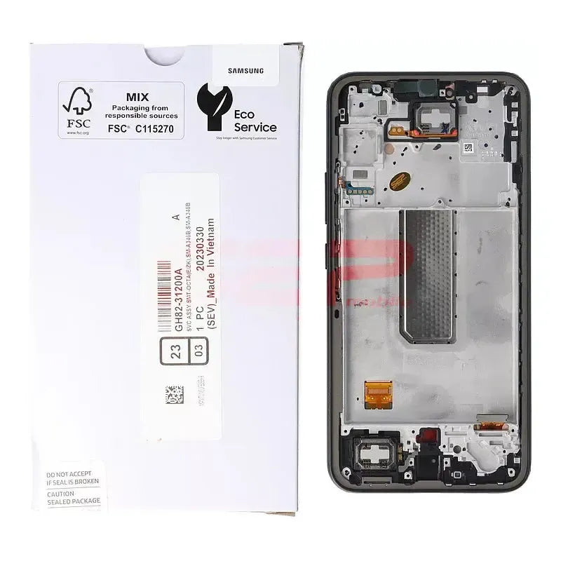 Samsung Galaxy A34 SM-A346 Display Screen Replacement Assembly with Frame Black | Original Service Pack