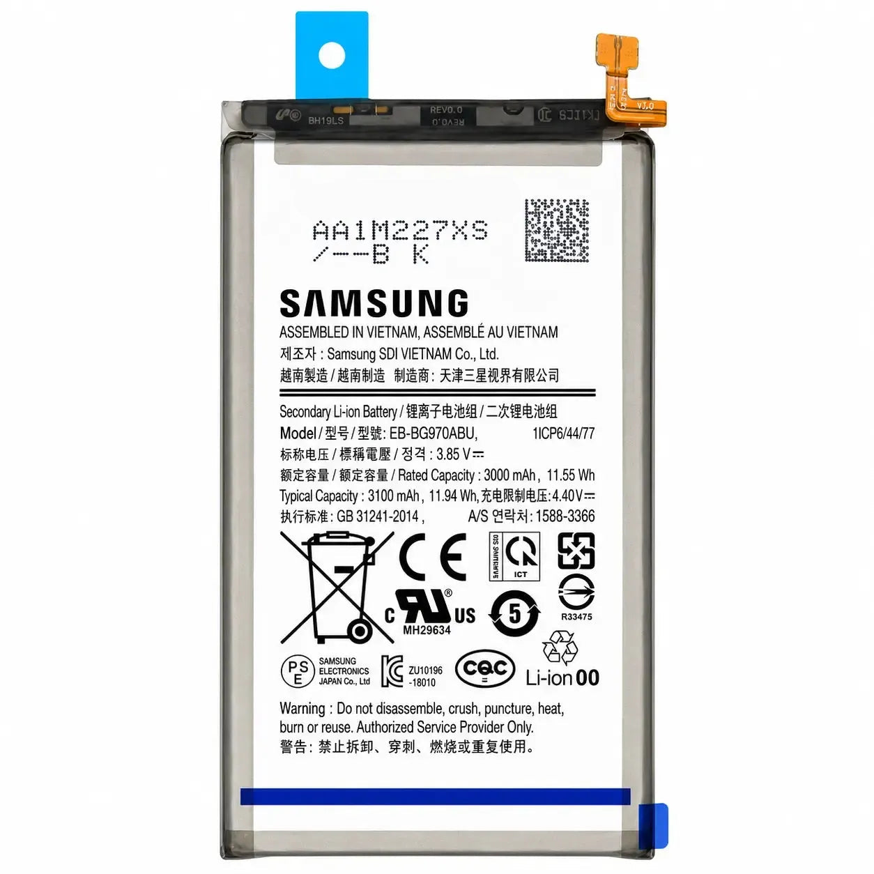 Samsung Galaxy S10e SM-G970 Battery EB-BG970ABU 3000mAh | GH82-18825A Original Service Pack