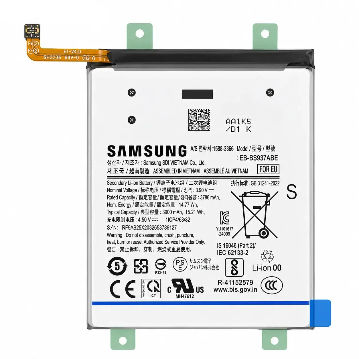 Samsung Galaxy S25 Edge SM-S937 Battery EB-BS937ABE 3900mAh | GH82-37227A Original Service Pack