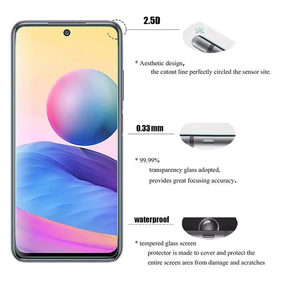 Screen Protector For Xiaomi Mi 12 Lite 5G Tempered Glass