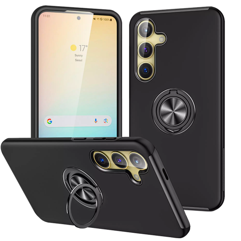 For Samsung Galaxy A55 5G Dual Layer Invisible Ring Case Black-www.firsthelptech.ie