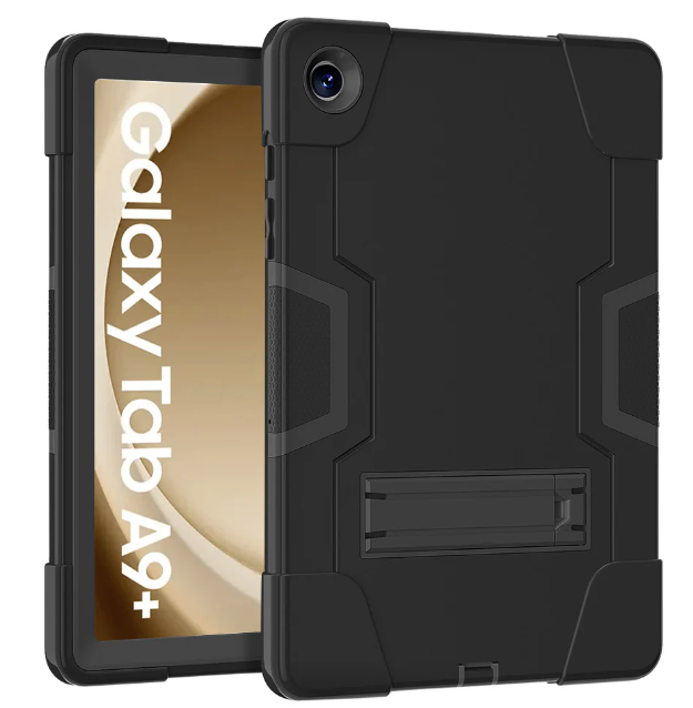 For Samsung Galaxy Tab A9 Plus SM-X210 Hard Case Survivor with Stand Black-www.firsthelptech.ie