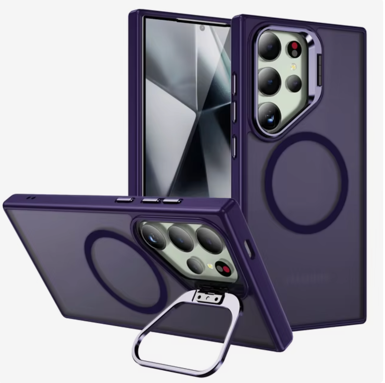 For Samsung Galaxy S24 FE Skin-Feel (Camera Holder) Magsafe Case Purple