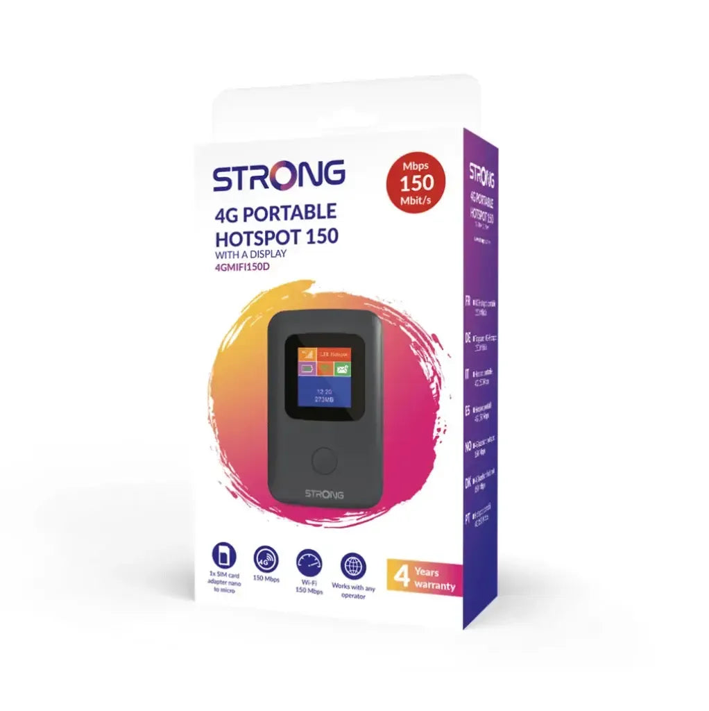 Strong 4G Portable Hotspot Modem With Display 150Mbps Black