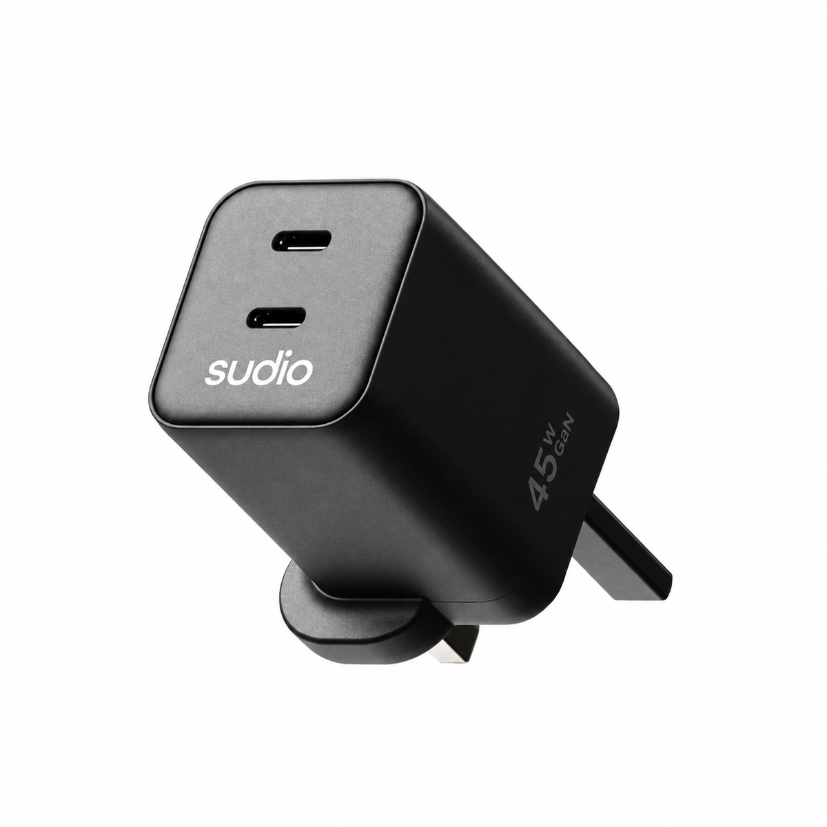 Sudio P2 UK Fast 45W GaN Charger 2 X Type-C Black