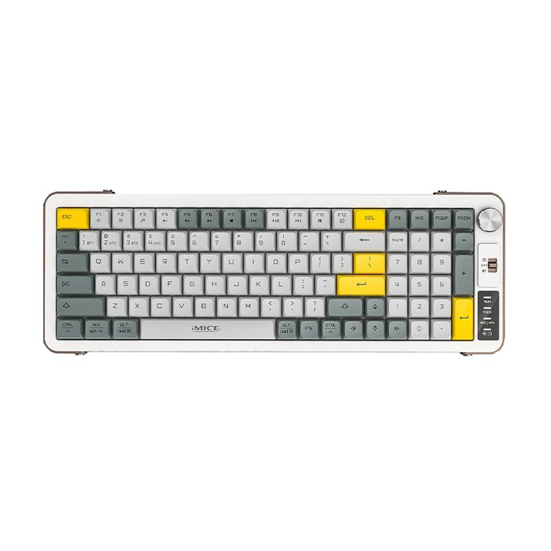 IMICE AN-800 99 Key 2.4GHz+BT 3 Channel Portable Keyboard White&Gray&Yellow
