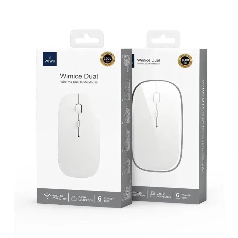 WiWU Pearl 2.4G & Bluetooth Dual-Mode Wireless Office Mouse White