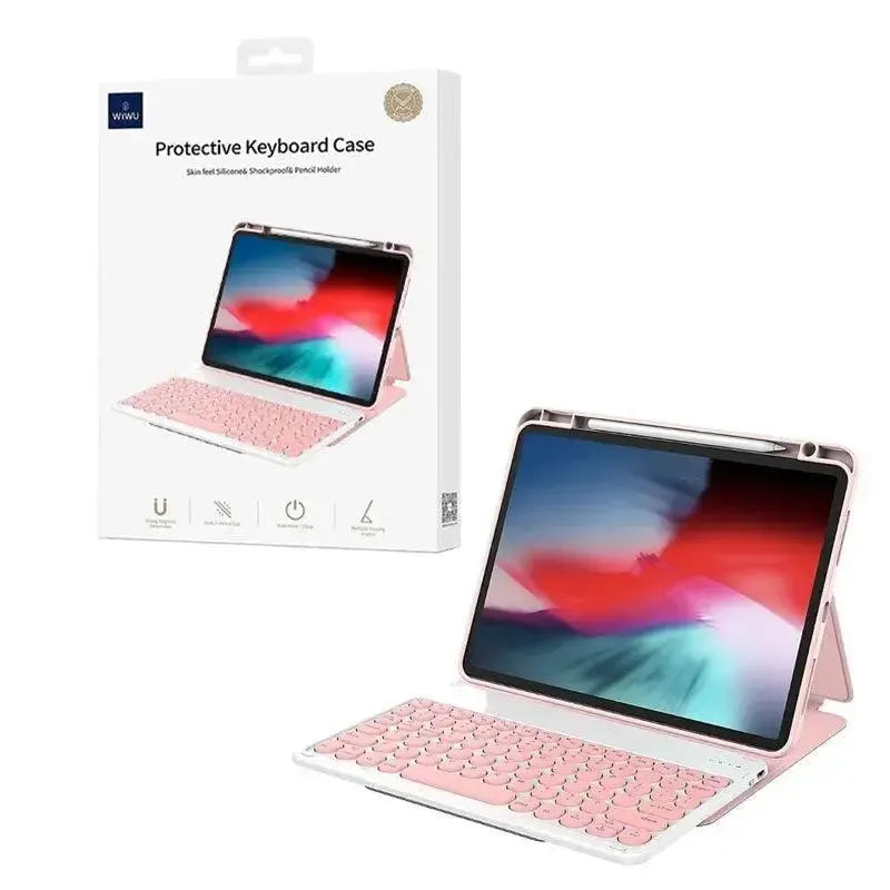 WiWU iPad 10.9" iPad 10th Gen Bluetooth Keyboard Case Pink