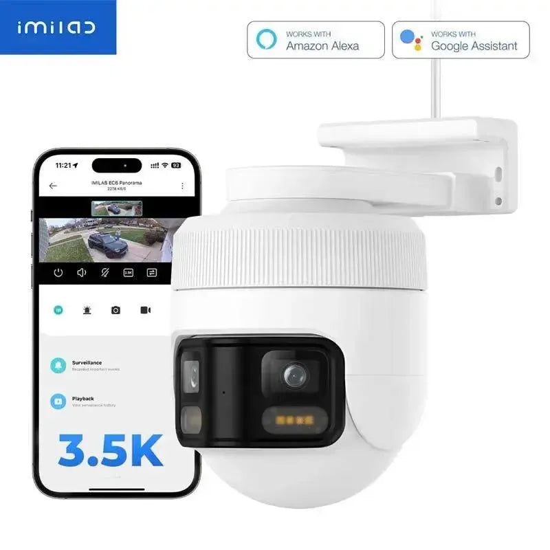 Xiaomi Imilab EC6 Panorama Dual Out-Door WiFi Plug-In Camera 3.5K White
