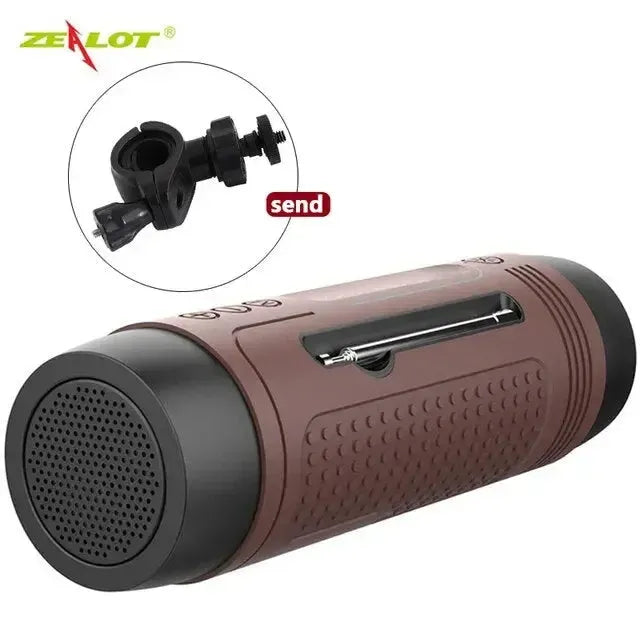ZEALOT A2 Wireless Bicycle Mount Super Bass Bluetooth Speaker - Brown