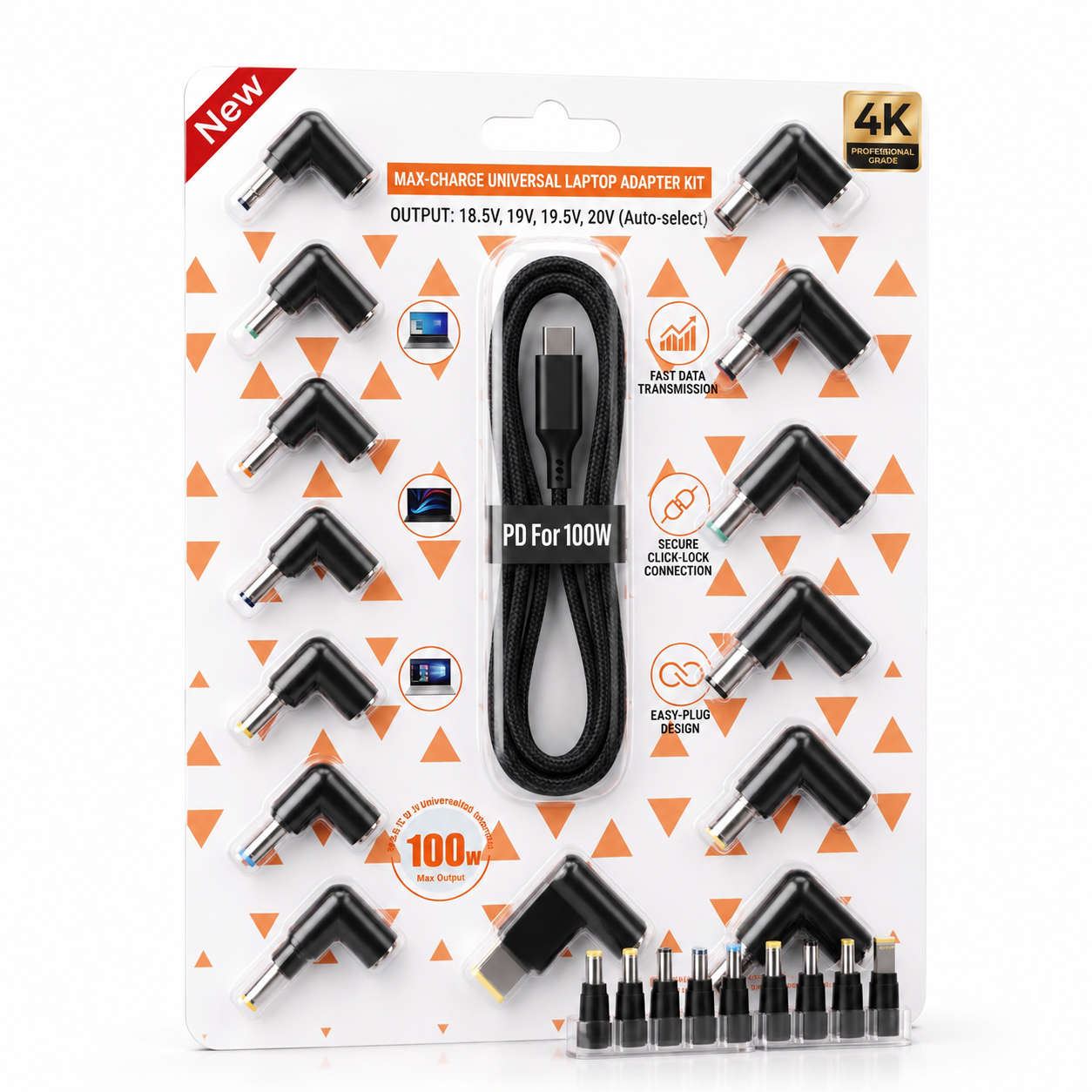 Universal 14 In 1 C To DC 100W Laptop Fast Charging Adapter