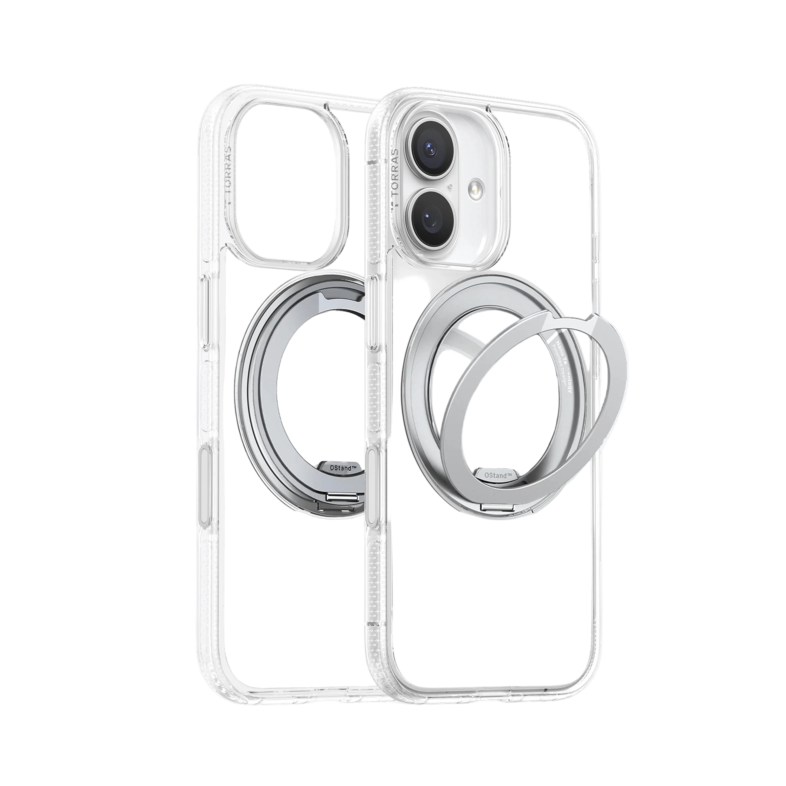 For Apple iPhone 17 iShield Magsafe Rotating Stand Case Transparent
