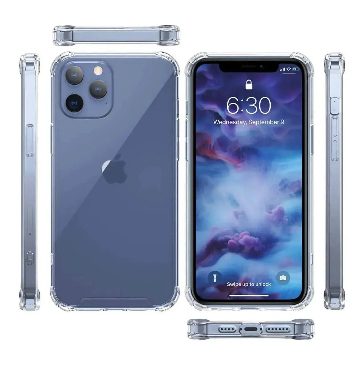 Clear Soft TPU Cover For Apple iPhone 12 Pro Max ShockProof Case