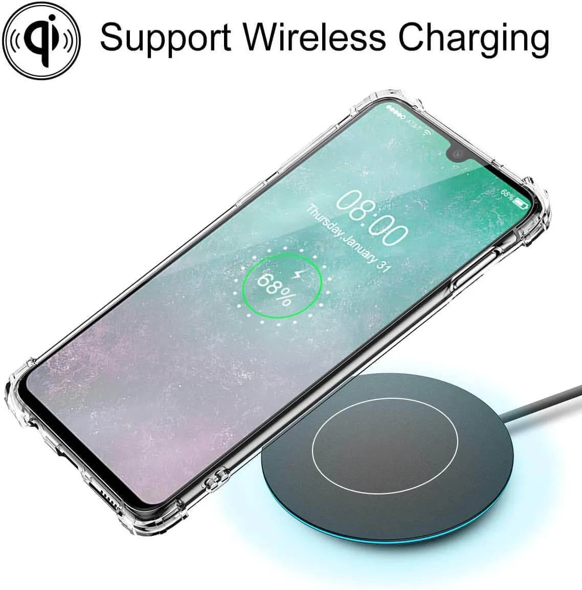 Clear Soft TPU Cover For Samsung Galaxy A41 ShockProof Case