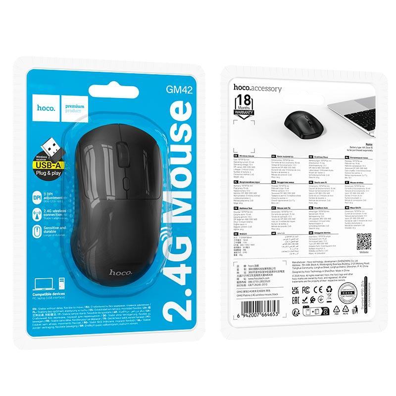 Hoco GM42 Platino 2.4G Business Wireless Mouse Black