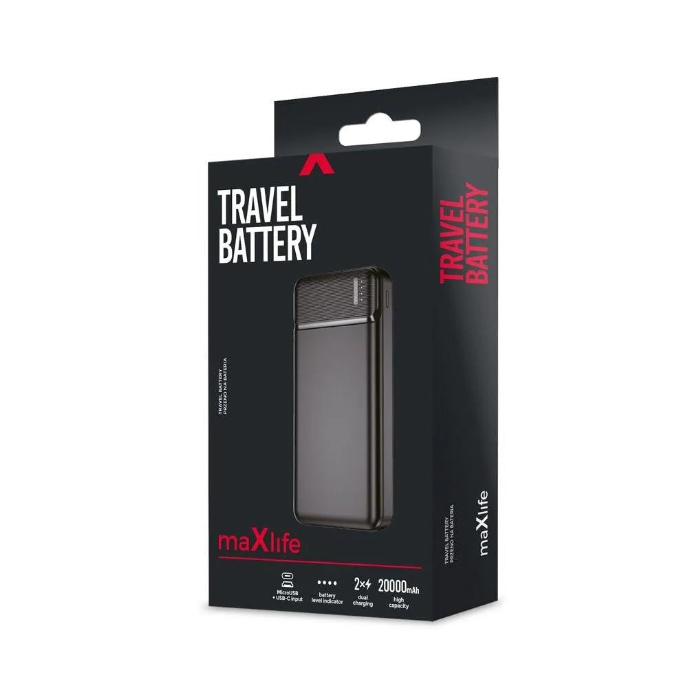 Maxlife MXPB-01 Power Bank 2 x USB DC 5V / 2.4A 20000 mAh - Black