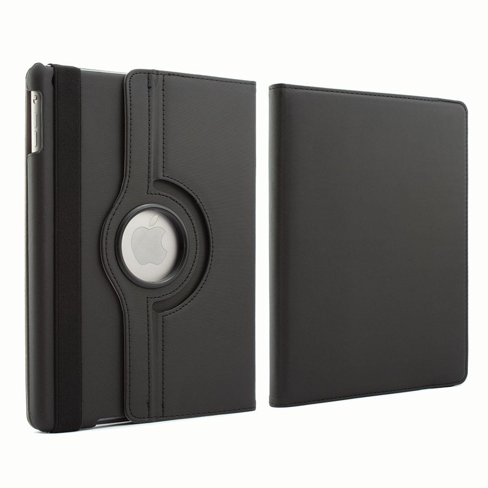 For Apple iPad 6th/5th 2018/2017 & iPad Air 1 & 2 9.7'' 360 Degree Rotating Stand Case Black-www.firsthelptech.ie