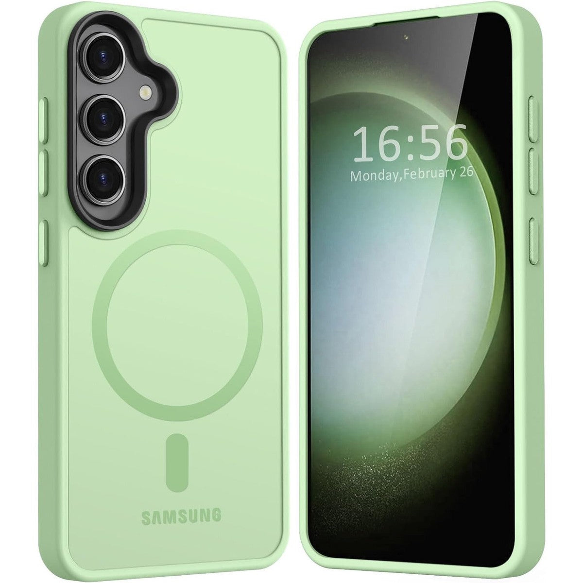 For Samsung Galaxy S25 Plus / S24 Plus Skin-Feel Magnetic Magsafe Case Green