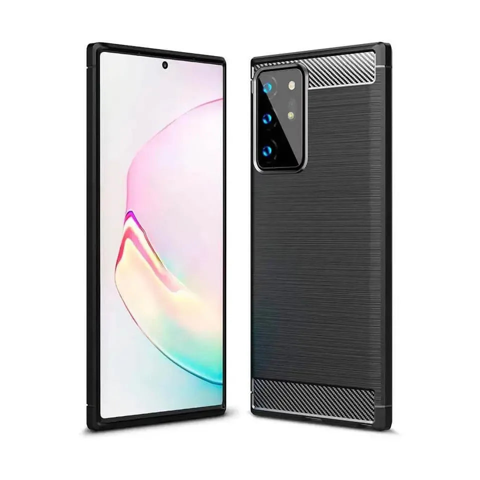 TPU Cover For Samsung Galaxy Note 20 Ultra / Note 20 Ultra 5G Carbon Fiber Case Black