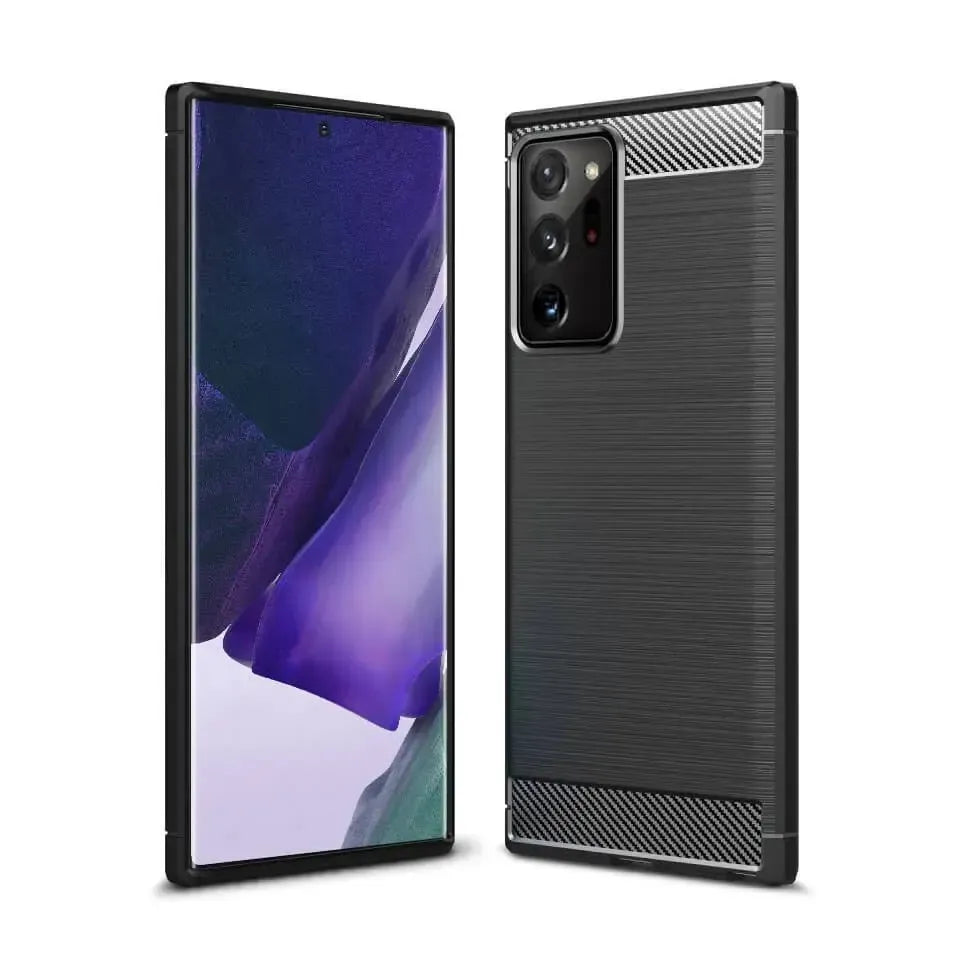 TPU Cover For Samsung Galaxy Note 20 Ultra / Note 20 Ultra 5G Carbon Fiber Case Black