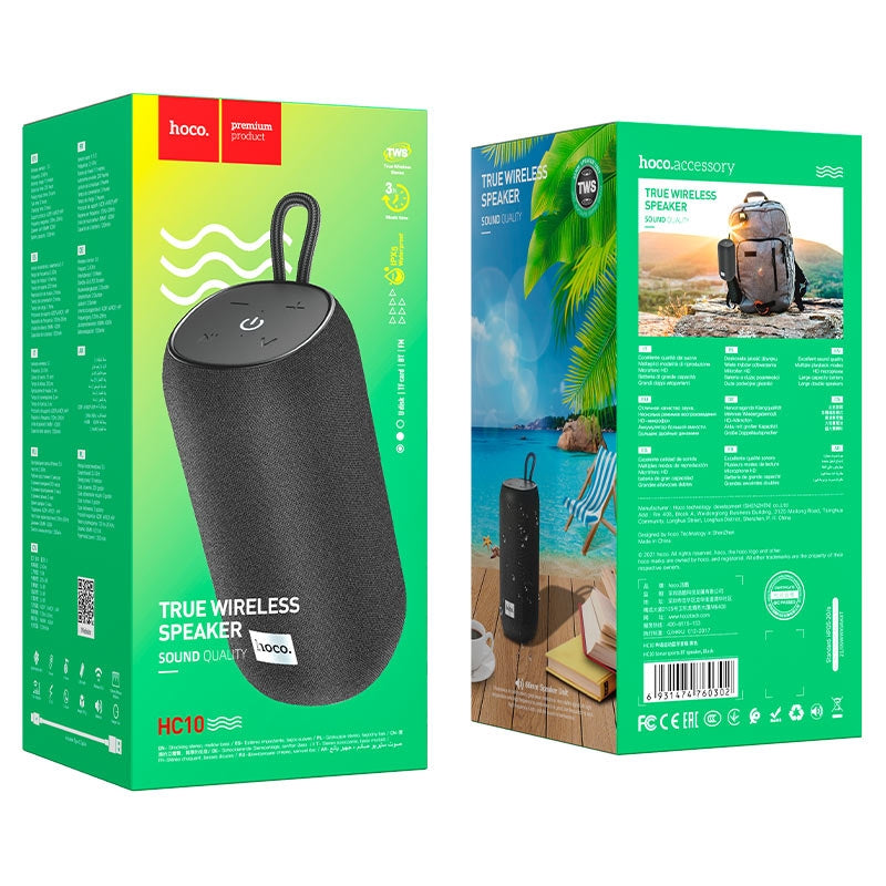 Hoco HC10 Sonar Portable Standerd Sports Bluetooth Speaker - Black-www.firsthelptech.ie