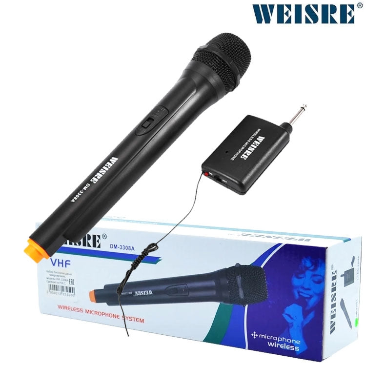 WEISRE DM-3308A Premium Quality Wireless Microphone - Black-www.firsthelptech.ie
