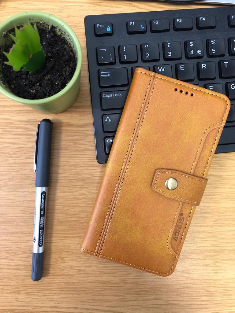 For Apple iPhone 13 Pro Max Stitched Card Slots Premium Aokus Wallet Case Kakhi-www.firsthelptech.ie