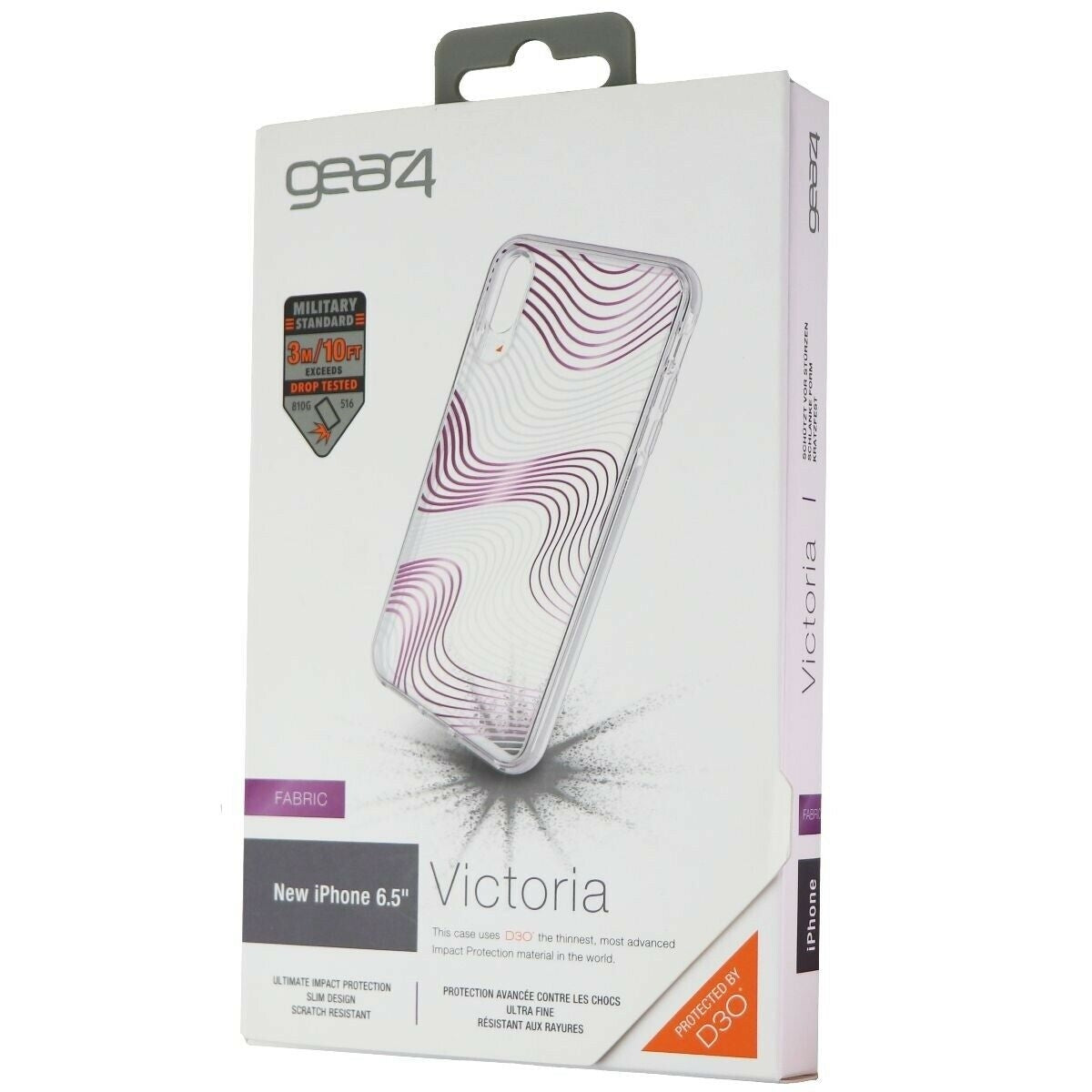 For Apple Gear4 D30 Victoria iPhone XS Max Impact Protective Case Fabric-www.firsthelptech.ie