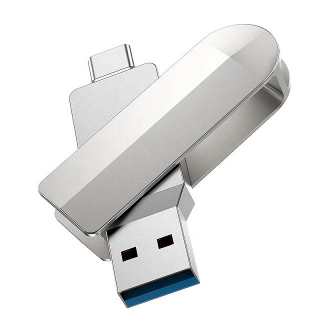 Hoco UD10 2 in 1 Type-C (USB) 3.0 Flash Drive 16GB Metal Grey-www.firsthelptech.ie