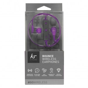 Kitsound KS BOUPU Bounce Bluetooth Wireless Earphone Purple-www.firsthelptech.ie
