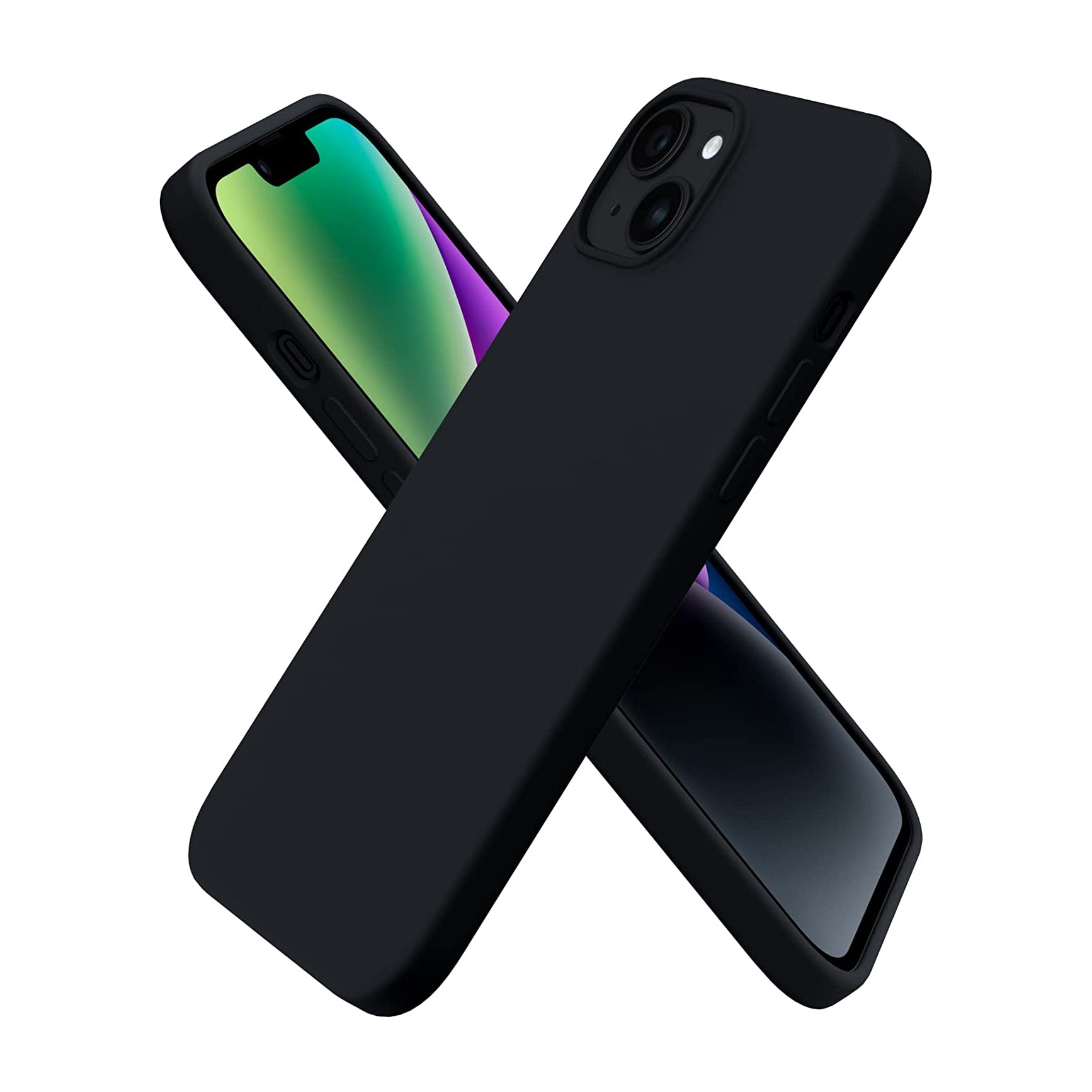 Liquid Silicone Case For Apple iPhone 14 Plus Luxury Thin Phone Cover Black-www.firsthelptech.ie