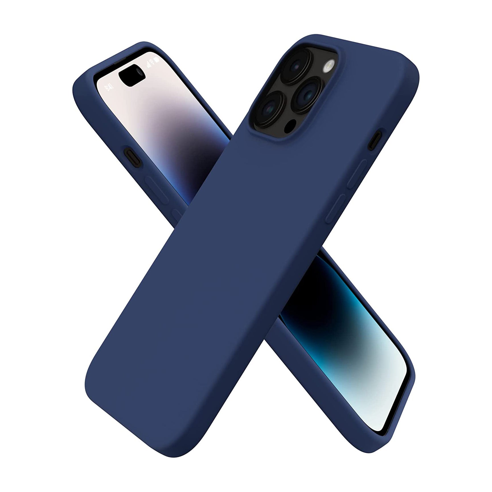 Liquid Silicone Case For Apple iPhone 14 Pro Max Luxury Thin Phone Cover Blue-www.firsthelptech.ie