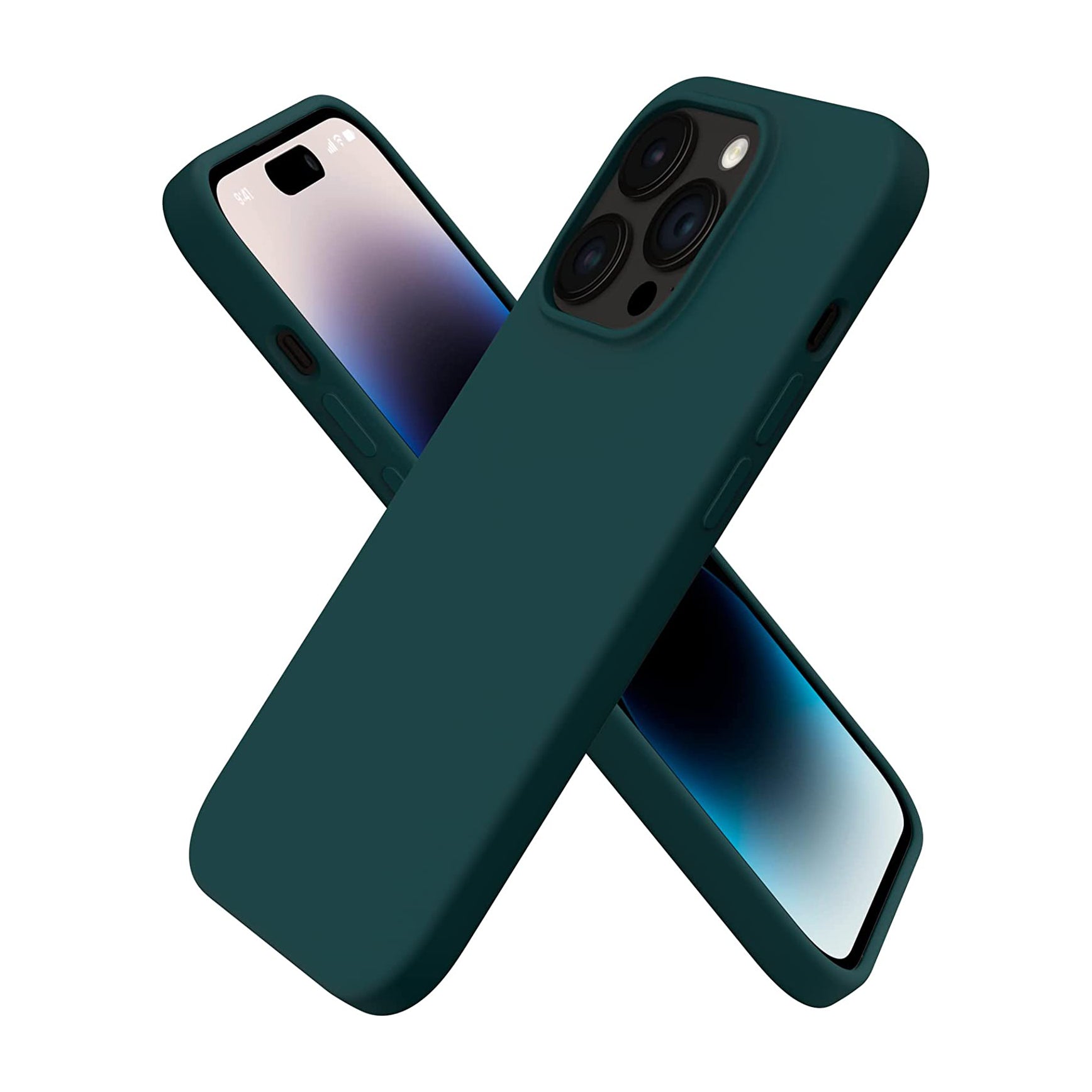Liquid Silicone Case For Apple iPhone 14 Pro Luxury Thin Phone Cover Green-www.firsthelptech.ie