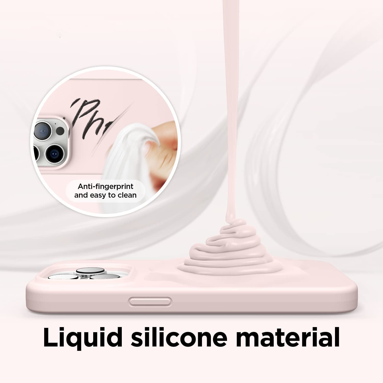 Liquid Silicone Case For Apple iPhone 14 Pro Luxury Thin Phone Cover Pink Sand-www.firsthelptech.ie