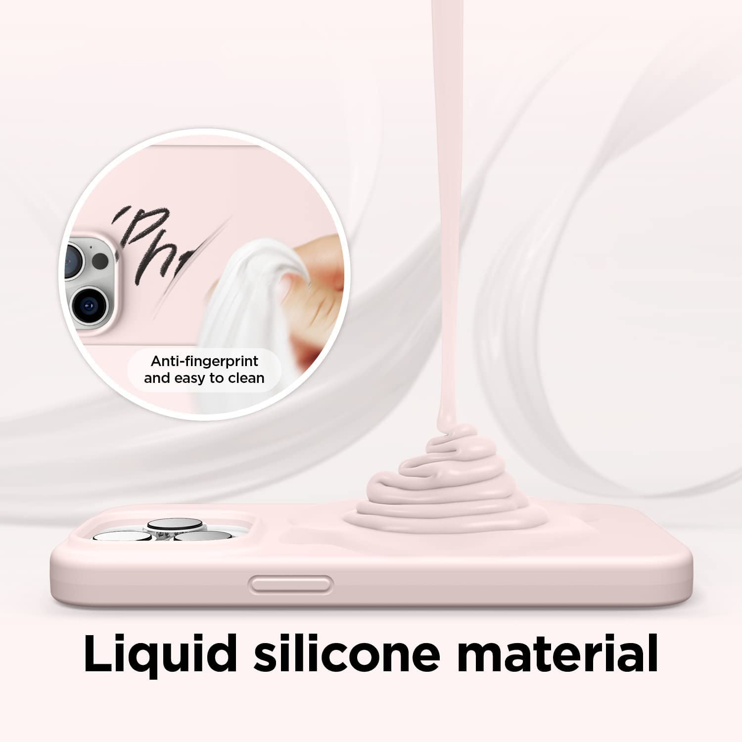 Liquid Silicone Case For Apple iPhone 14 Pro Max Luxury Thin Phone Cover Pink Sand-www.firsthelptech.ie