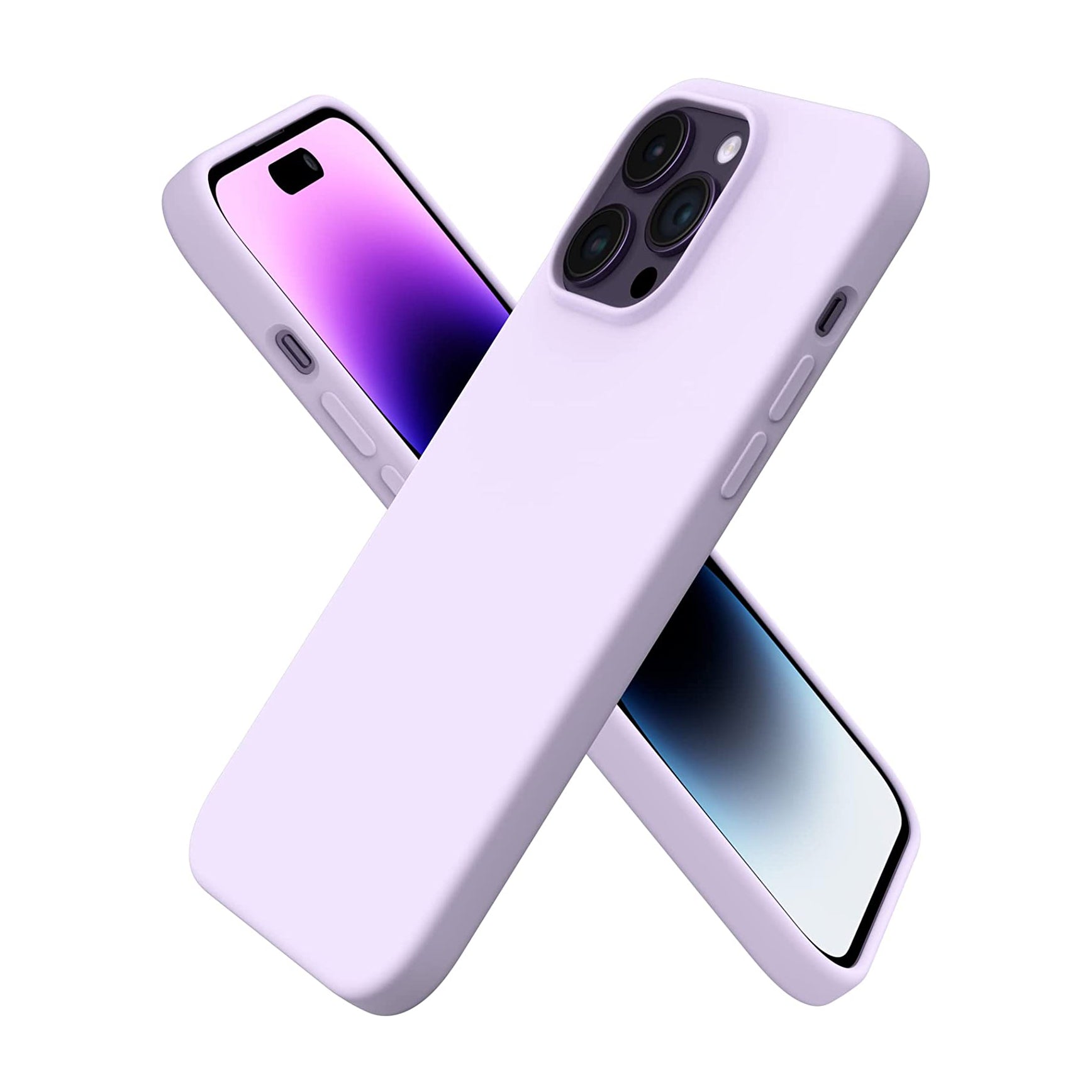 Liquid Silicone Case For Apple iPhone 14 Pro Max Luxury Thin Phone Cover Liliac Purple-www.firsthelptech.ie