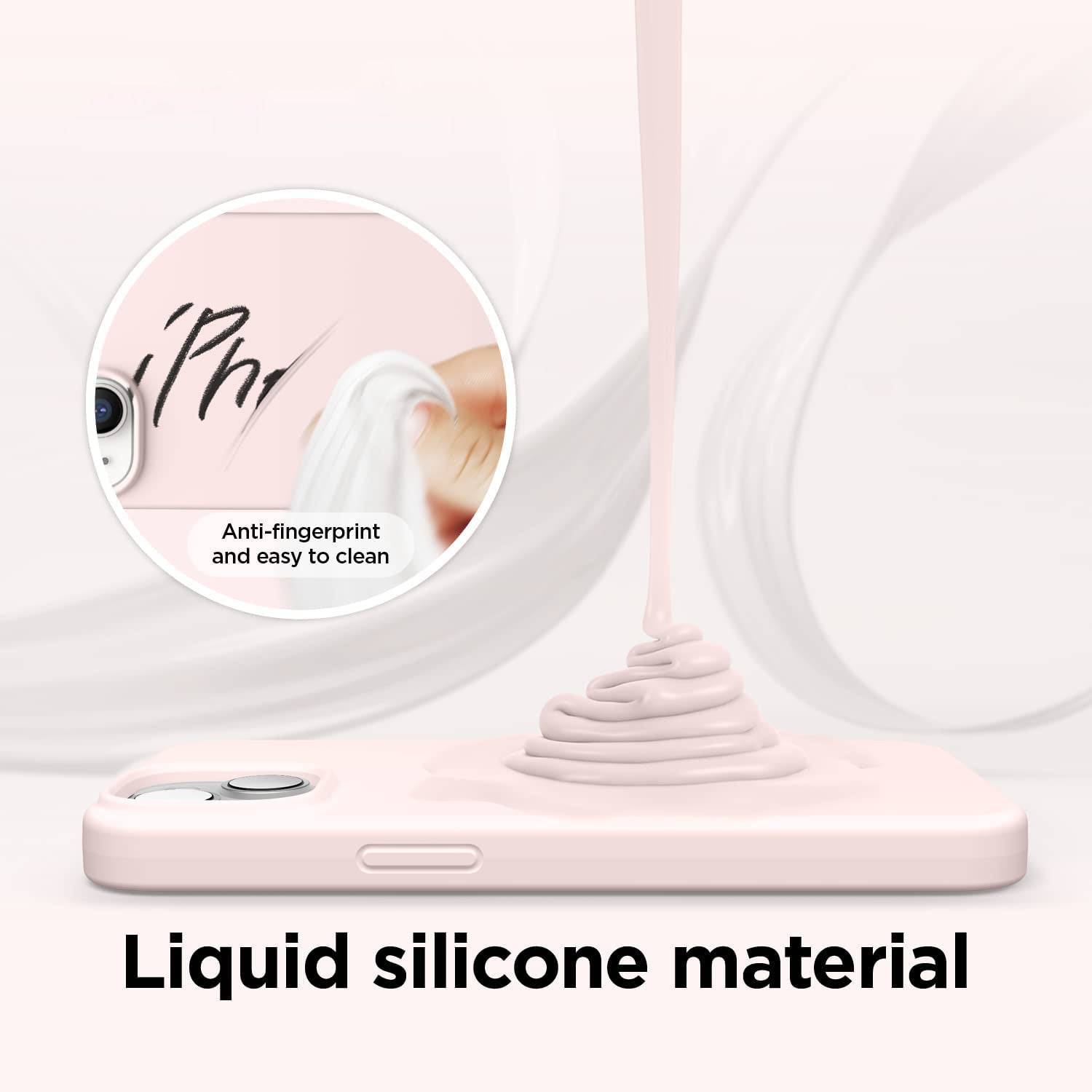Liquid Silicone Case For Apple iPhone 14 Plus Luxury Thin Phone Cover Pink Sand-www.firsthelptech.ie