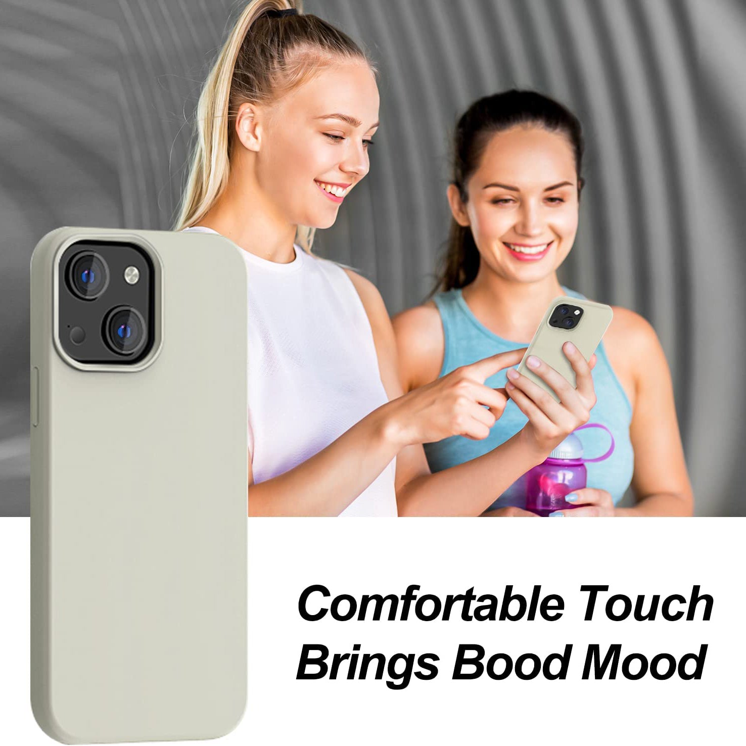 Liquid Silicone Case For Apple iPhone 14 Plus Luxury Thin Phone Cover Grey-www.firsthelptech.ie
